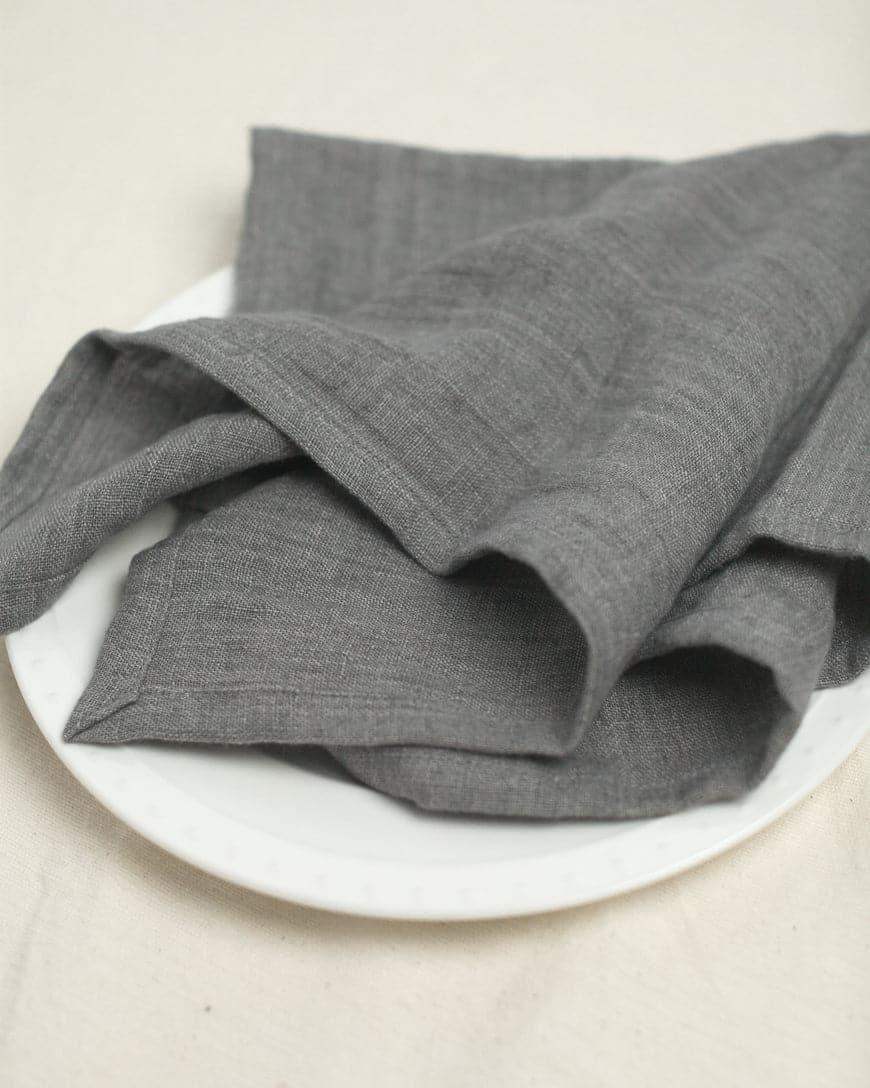 Stone Washed Linen Hemmed Dinner Napkins - SwagglyLife Home & Fashion