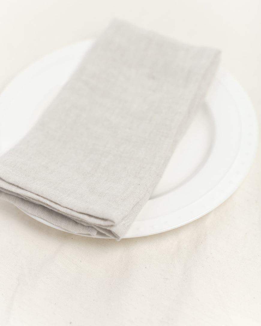 Stone Washed Linen Hemmed Dinner Napkins - SwagglyLife Home & Fashion