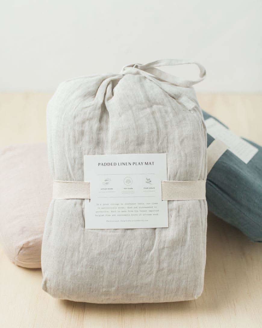 Stone Washed Linen Quilted Play Mat - SwagglyLife Home & Fashion