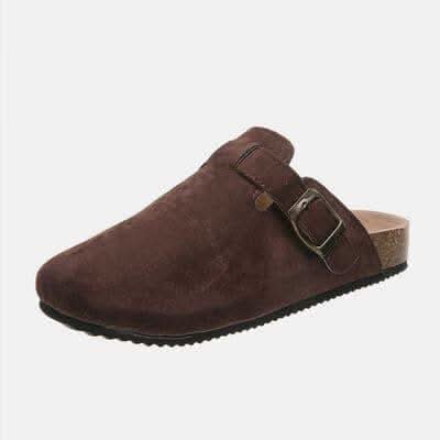 Suede Closed Toe Buckle Slide - SwagglyLife Home & Fashion