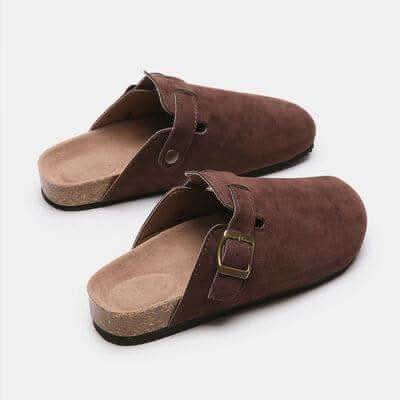 Suede Closed Toe Buckle Slide - SwagglyLife Home & Fashion