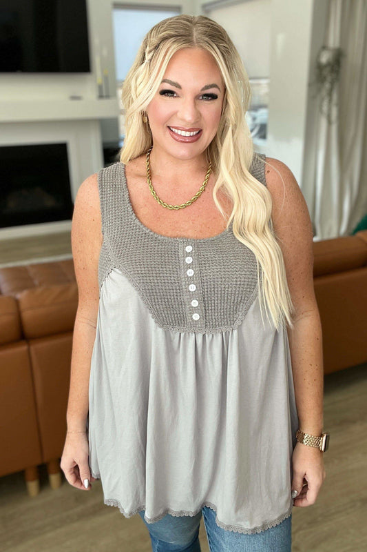Swing With Me Waffle Knit Swing Tank in - Womens photo