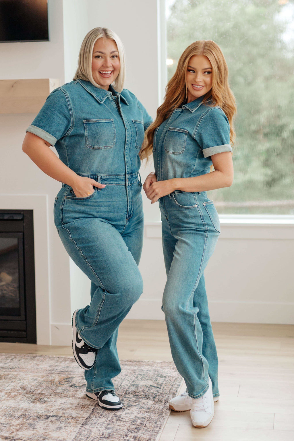 Sylvia Short Sleeve Denim Jumpsuit in - Womens photo