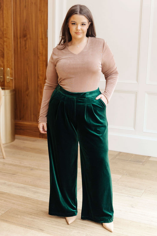Velvet Elvis Wide Leg Velvet Pants in - Pants photo