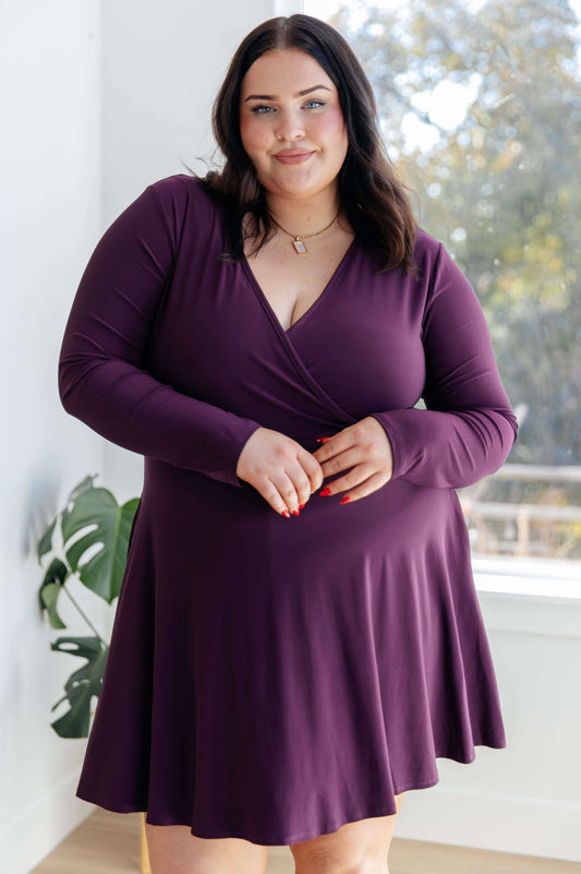 WHITE BIRCH Solution to Everything Long Sleeve Skort Dress in 3XL - Dresses photo