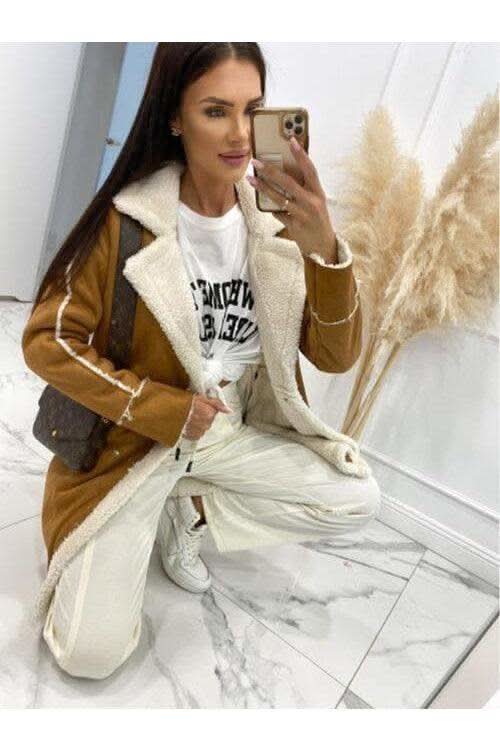 Lapel Collar Exposed Seam Buttoned Coat - SwagglyLife Home & Fashion