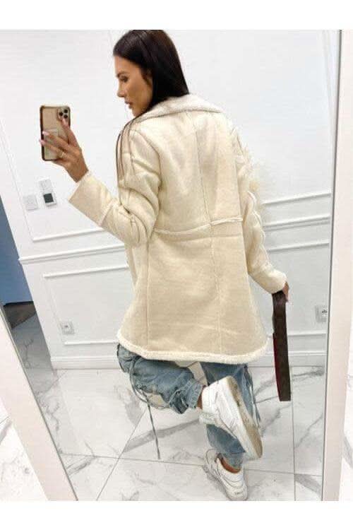 Lapel Collar Exposed Seam Buttoned Coat - SwagglyLife Home & Fashion